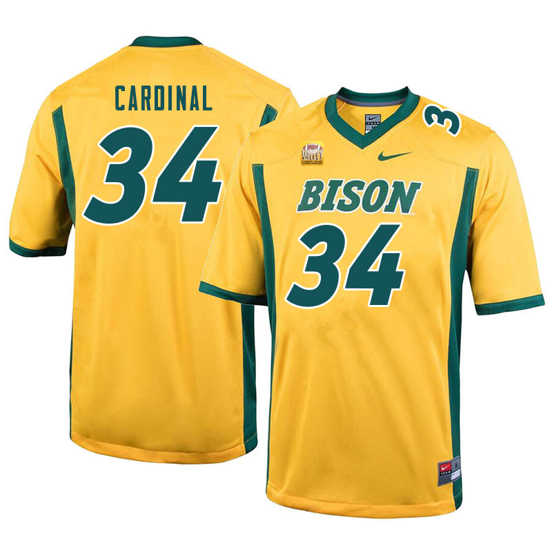 Men #34 Will Cardinal North Dakota State Bison College Football Jerseys Sale-Yellow